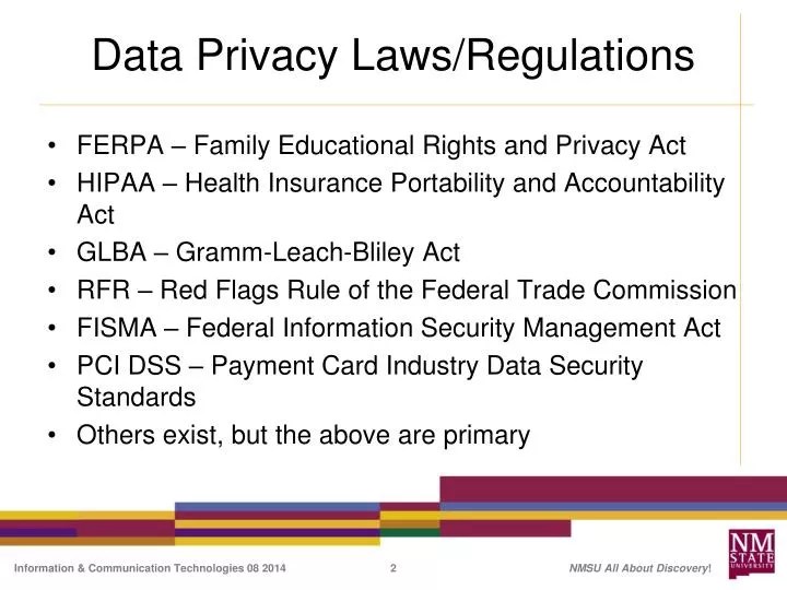 PPT Data Privacy Laws/Regulations PowerPoint Presentation, free
